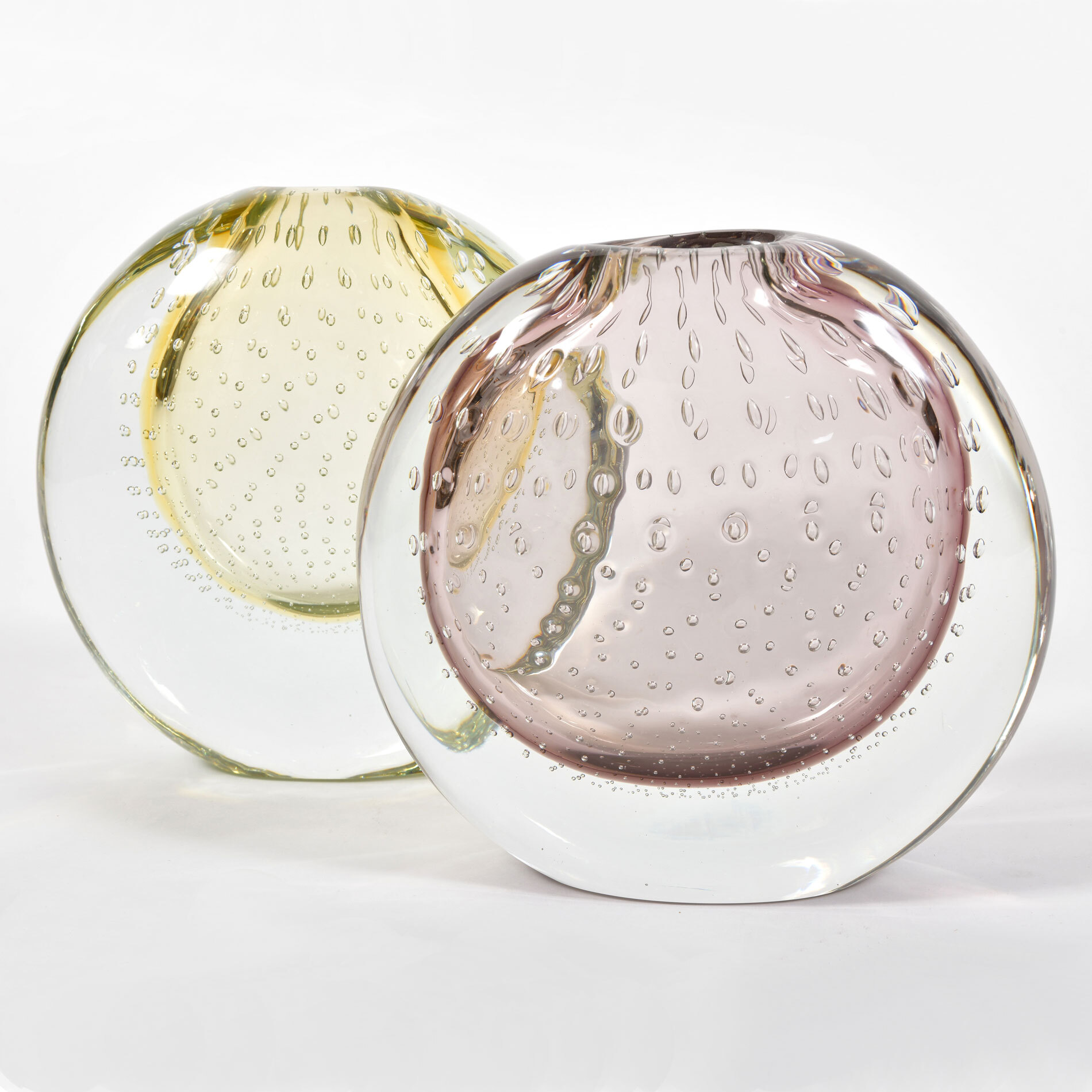 Italian Murano Bubble Vases In Lemon Or Lilac Valerie Wade