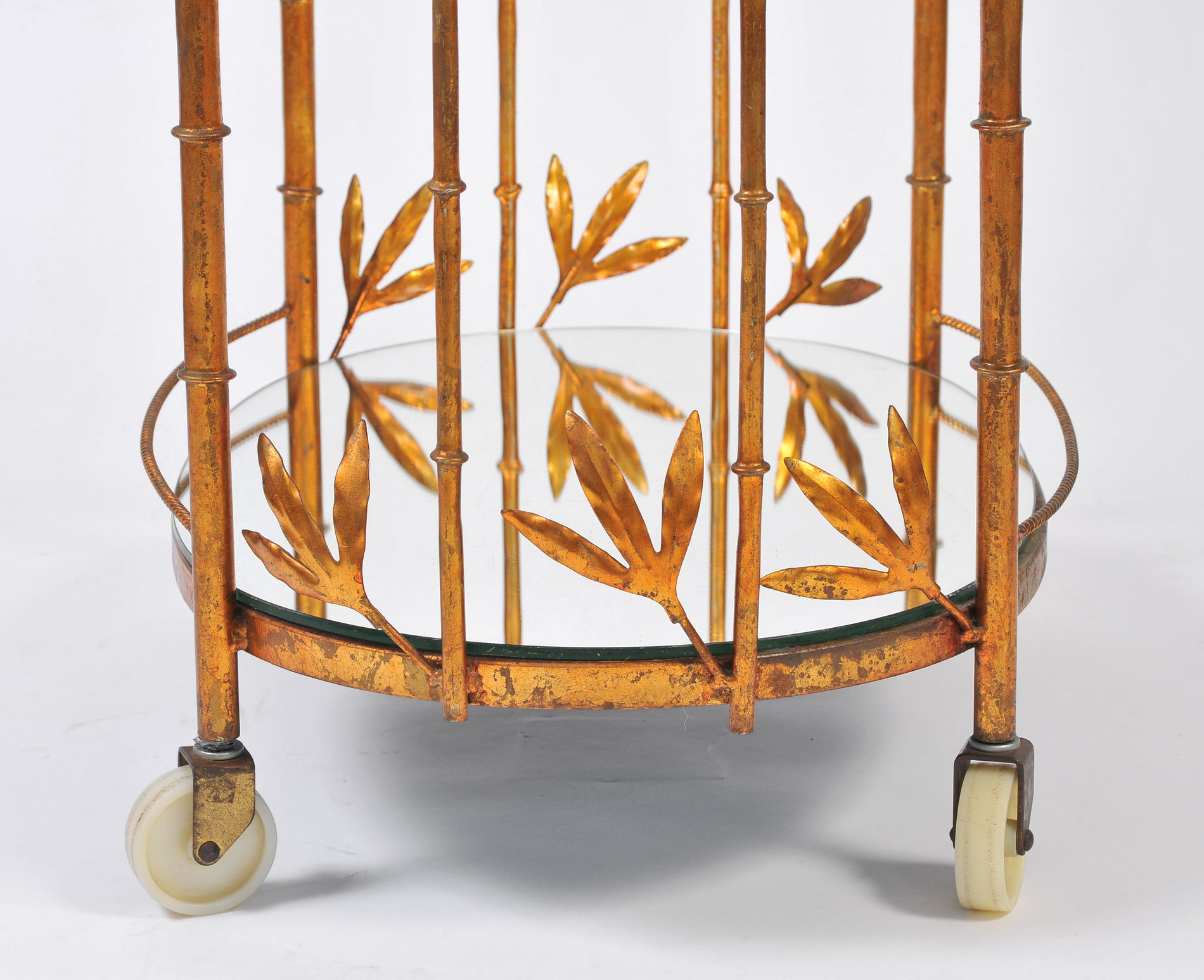 Us Gilded Bamboo Leaves Trolley 05