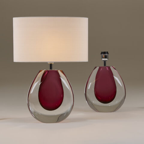 Italian Raspberry Murano Lamps Valerie Wade 20 019 V1